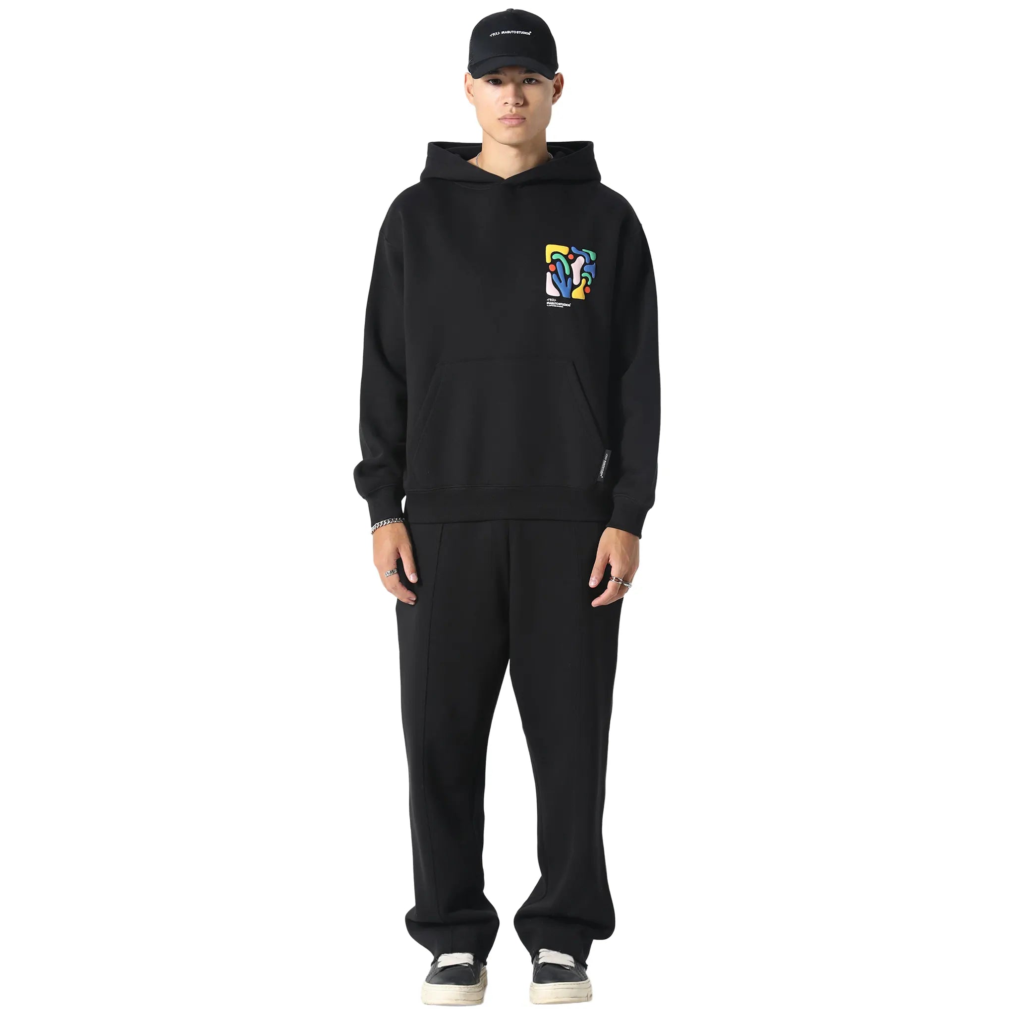 Model View of Irasuto Studios Shikaku Form Black Hoodie 5060615215041